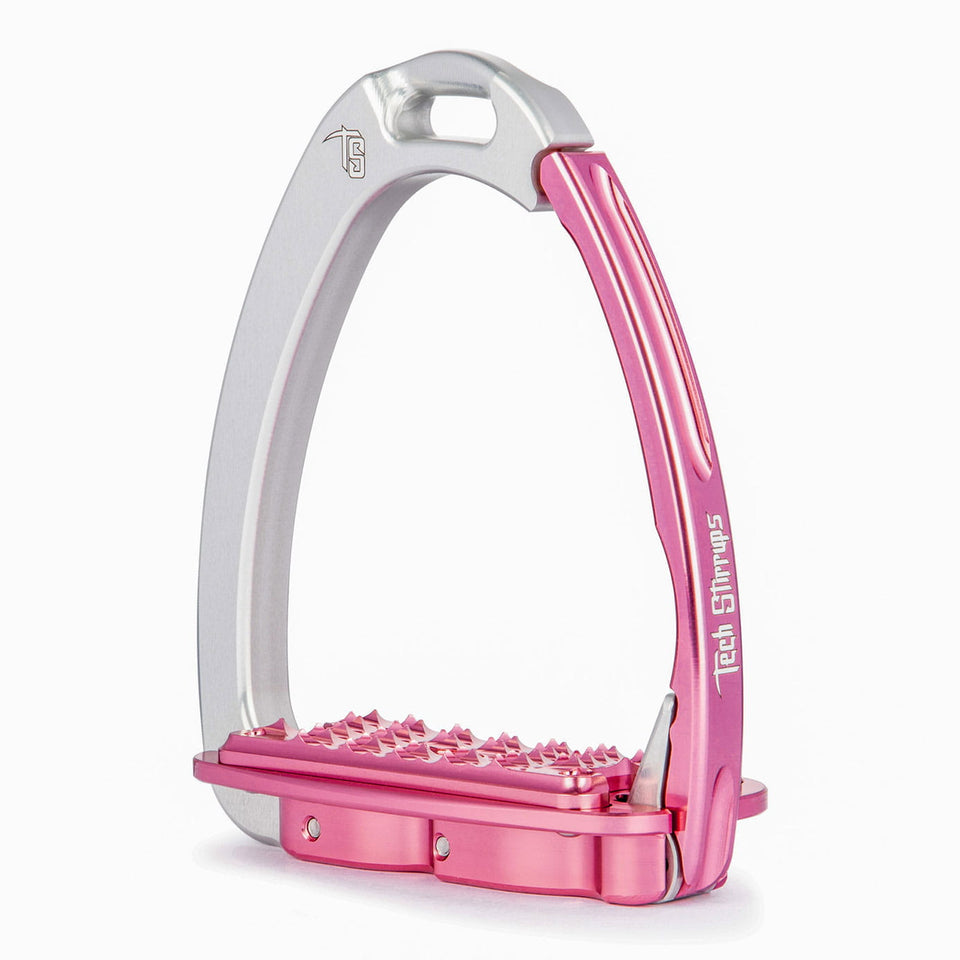 Tech Stirrups Venice Evo Sloped Stirrups - Silver/Pink