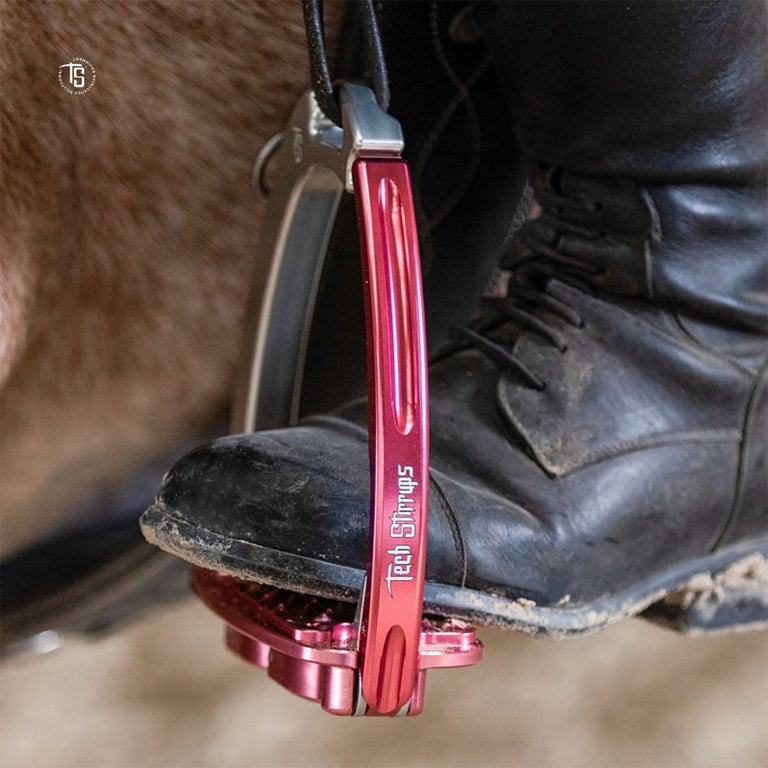 Tech Stirrups Venice Evo Sloped Stirrups - Silver/Pink