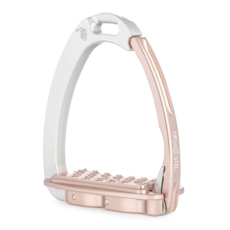 Tech Stirrups Venice Evo Sloped Stirrups - Silver/Rose Gold