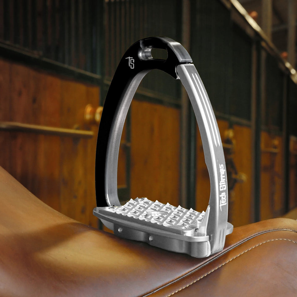 Tech Stirrups Venice Evo Flat Stirrups - Titanium/Black
