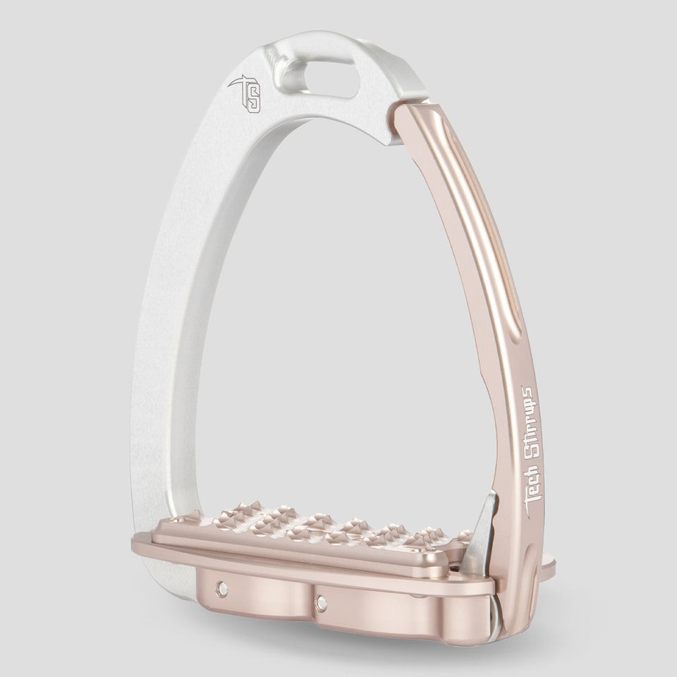 Tech Stirrups Venice Evo Flat Stirrups - Silver/Rose Gold