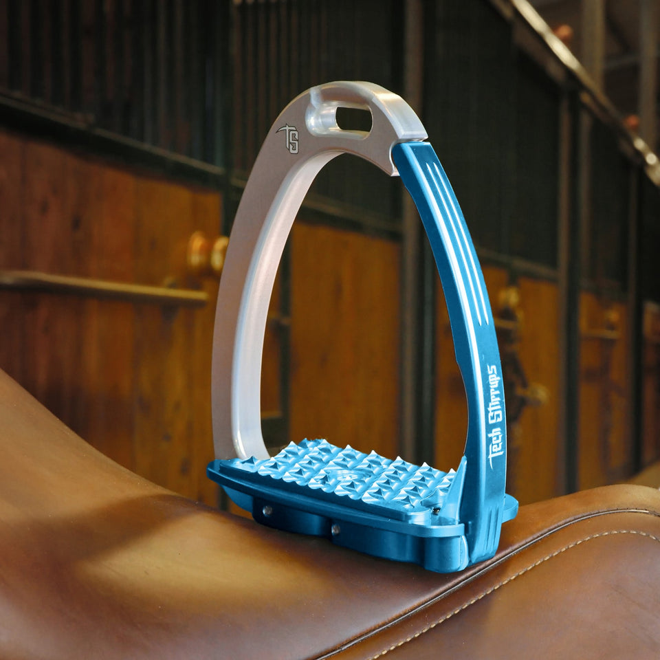 Tech Stirrups Venice Evo Flat Stirrups - Blue/Silver