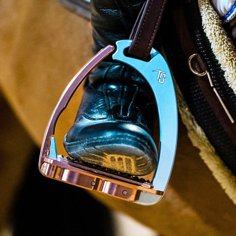 Tech Stirrups Venice Evo Flat Stirrups - Rose Gold/Silver