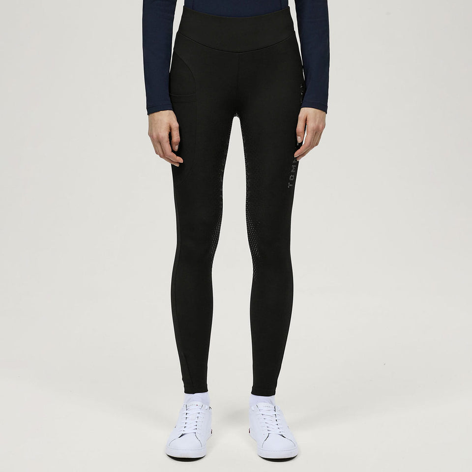 Tommy Hilfiger Elmira Winter Rhinestone Full Grip Leggings - Black