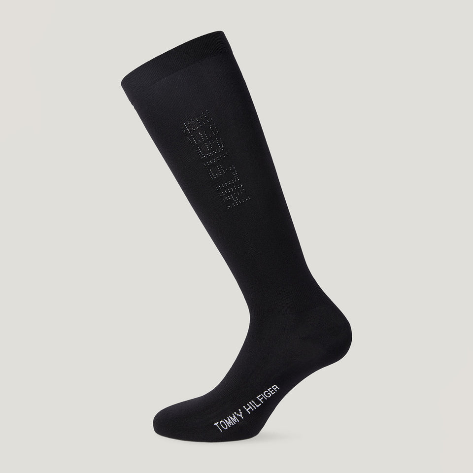 Tommy Hilfiger Keddie Rhinestone Riding Socks - Black