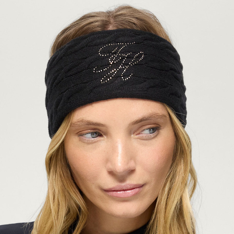 Tommy Hilfiger Maggie Rhinestone Headband - Black