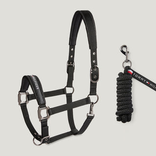 Tommy Hilfiger Yale Shine Headcollar and Lead Rope Set - Black