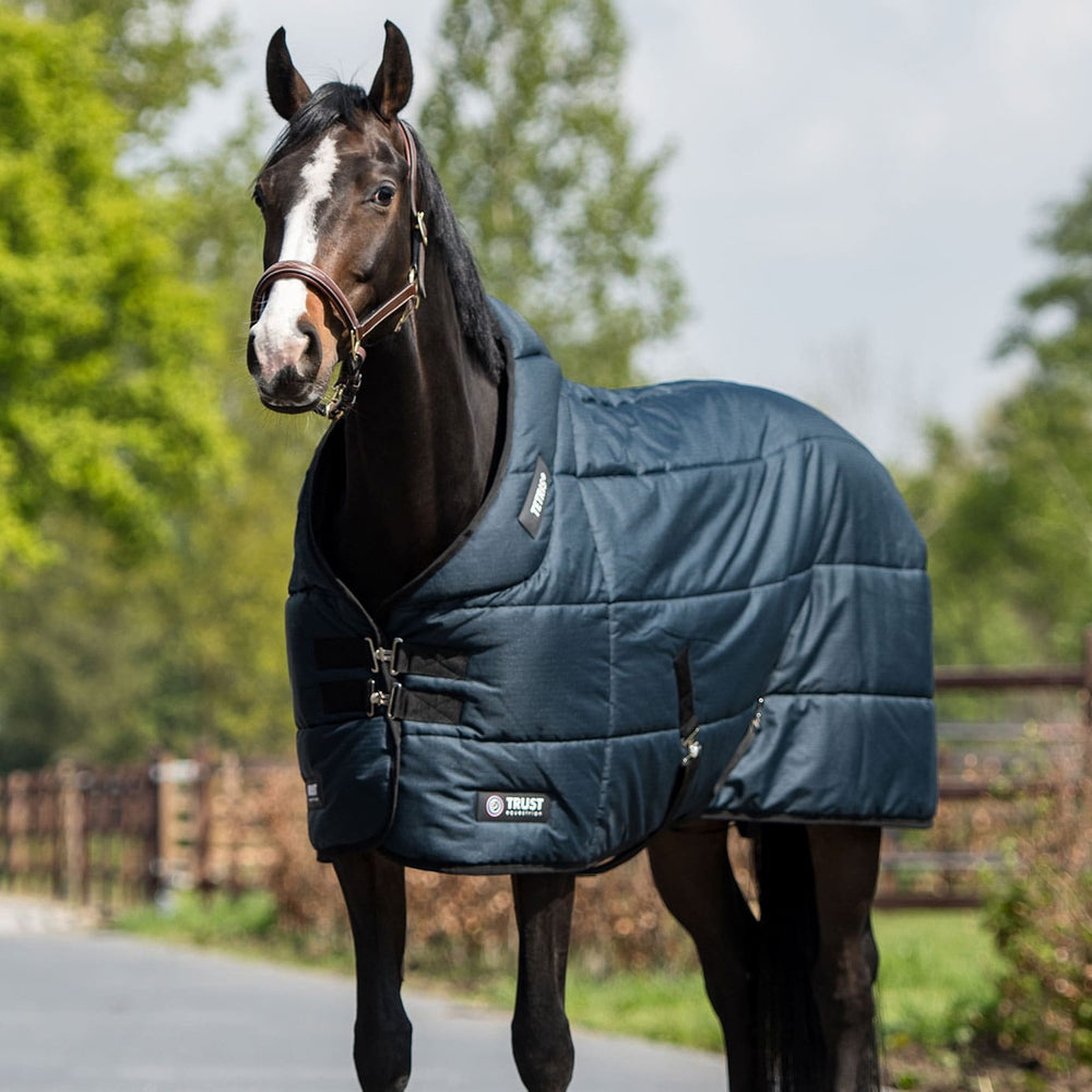 Trust Equestrian Tetris Horse Stable Rug 200g | Navy & Equiport Equestrian