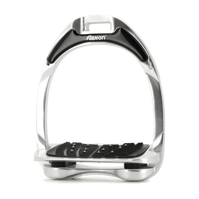 Flex-On Aluminium Inclined Ultra Grip Stirrups - Silver/Black