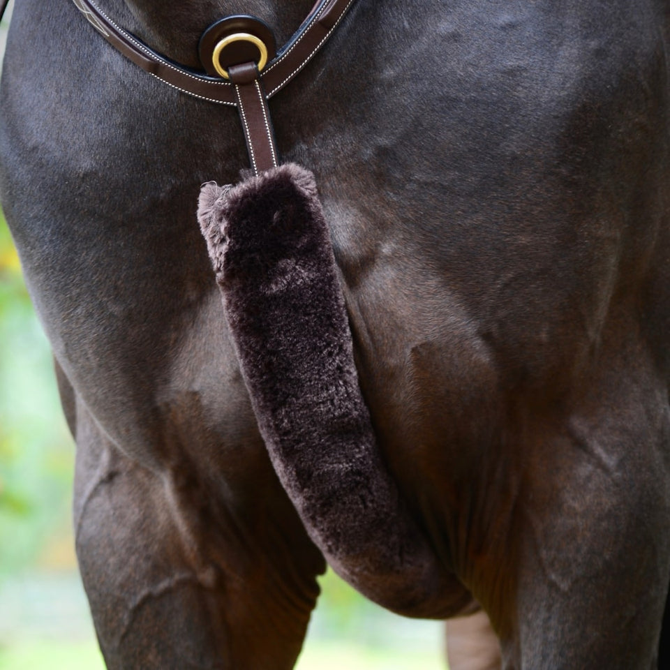 Kentucky Horsewear Sheepskin Breastplate Cover - Brown