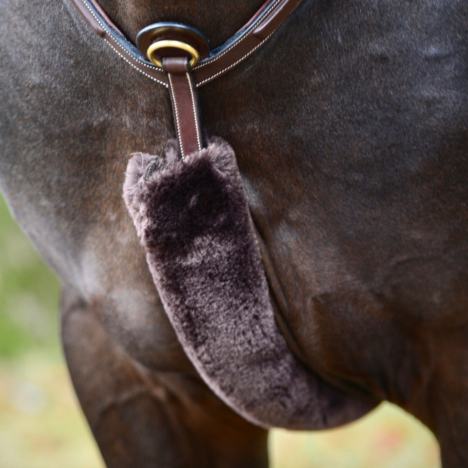 Kentucky Horsewear Sheepskin Breastplate Cover - Brown
