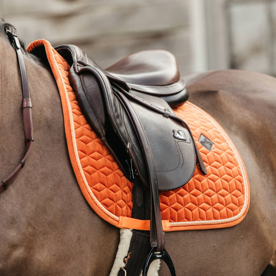 Kentucky Horsewear Velvet Jumping Saddle Cloth - Orange