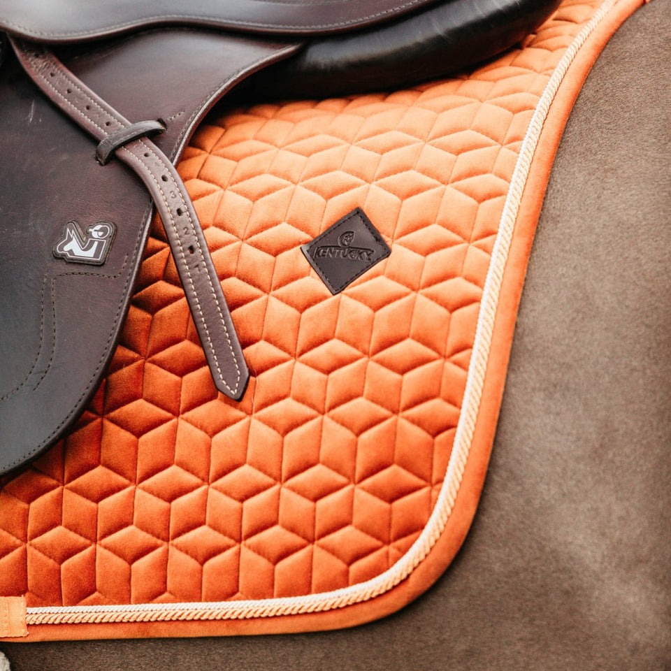 Kentucky Horsewear Velvet Jumping Saddle Cloth - Orange