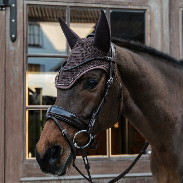 Kentucky Horsewear Wellington Glitter Band Fly Veil - Brown