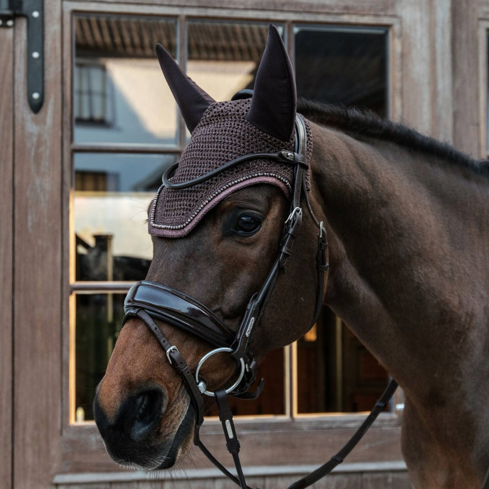 Kentucky Horsewear Wellington Glitter Band Fly Veil - Brown