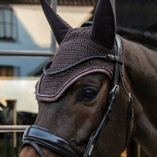 Kentucky Horsewear Wellington Glitter Band Fly Veil - Brown