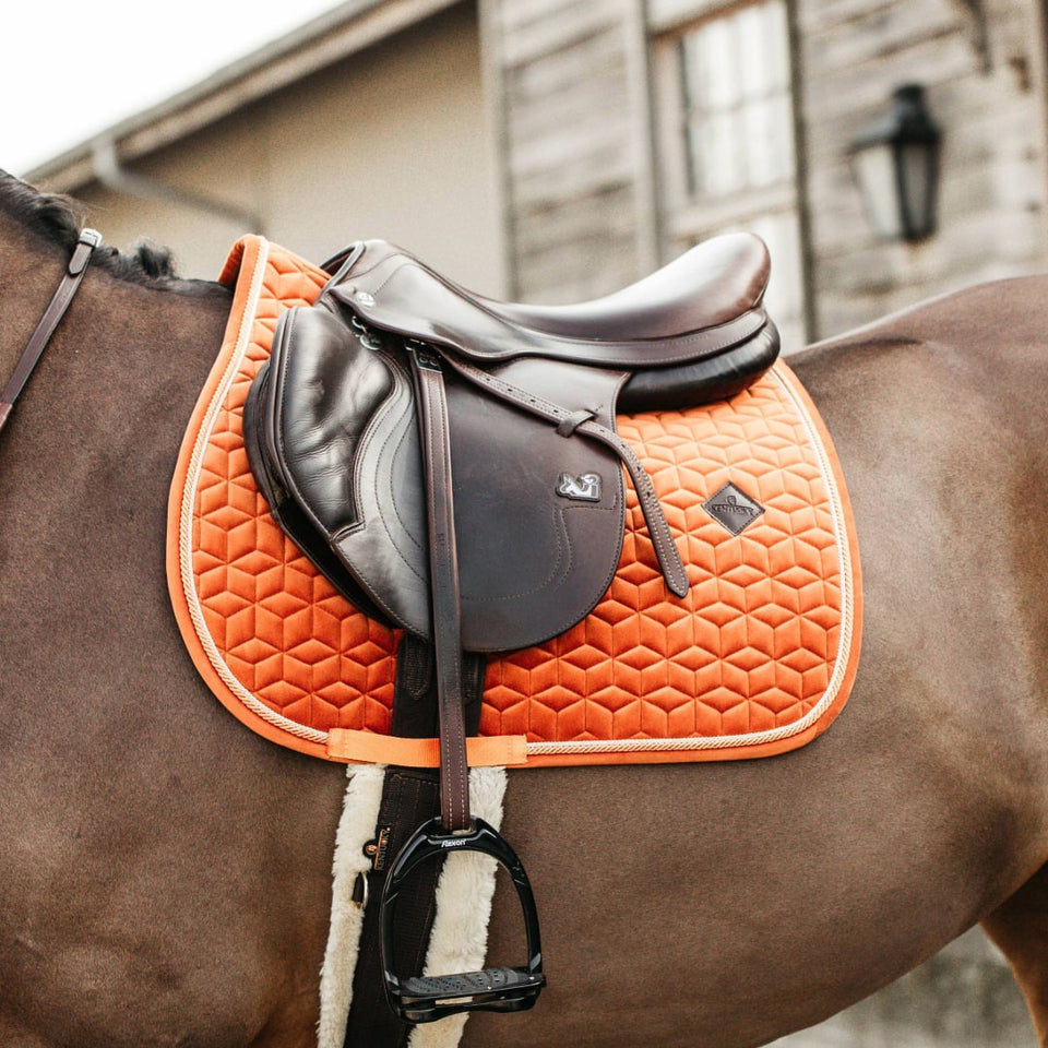 Kentucky Horsewear Velvet Jumping Saddle Cloth - Orange