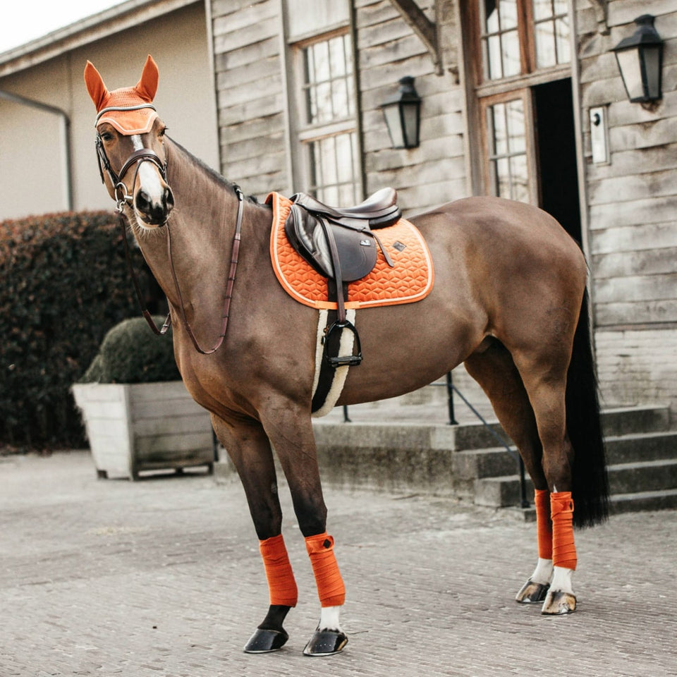 Kentucky Horsewear Velvet Jumping Saddle Cloth - Orange