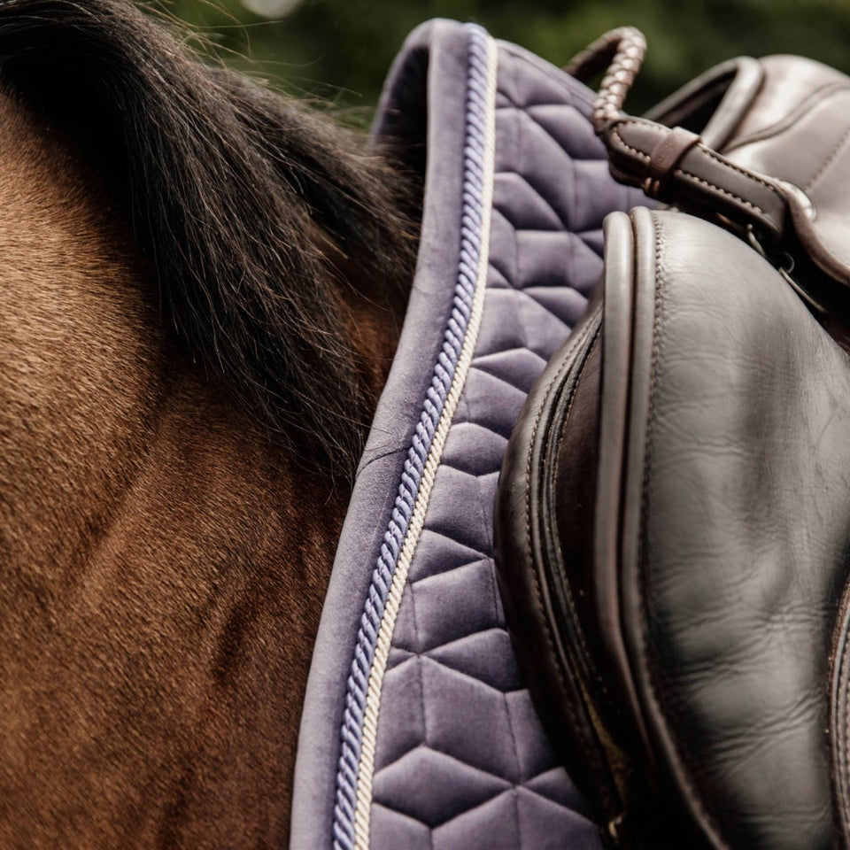 Kentucky Horsewear Velvet Jumping Saddle Cloth - Purple (Lilac)