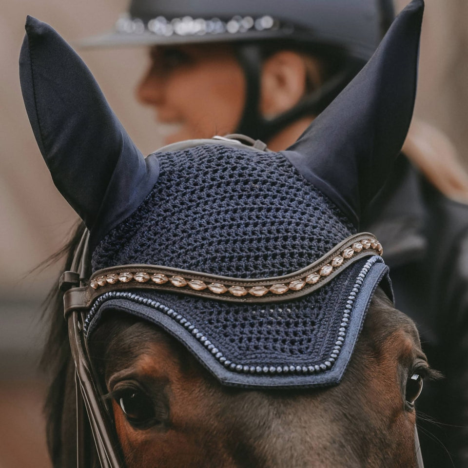 Kentucky Horsewear Wellington Glitter Band Fly Veil - Dark Navy