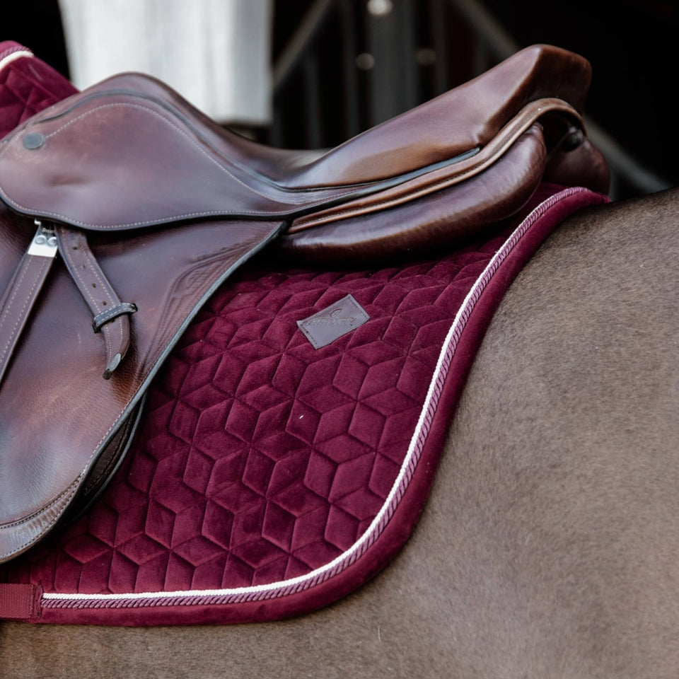 Kentucky Horsewear Velvet Jumping Saddle Cloth - Bordeaux
