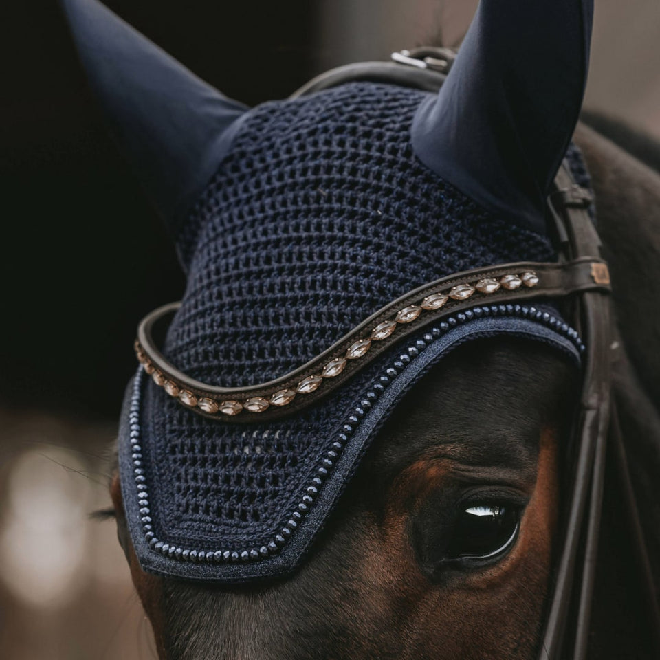 Kentucky Horsewear Wellington Glitter Band Fly Veil - Dark Navy