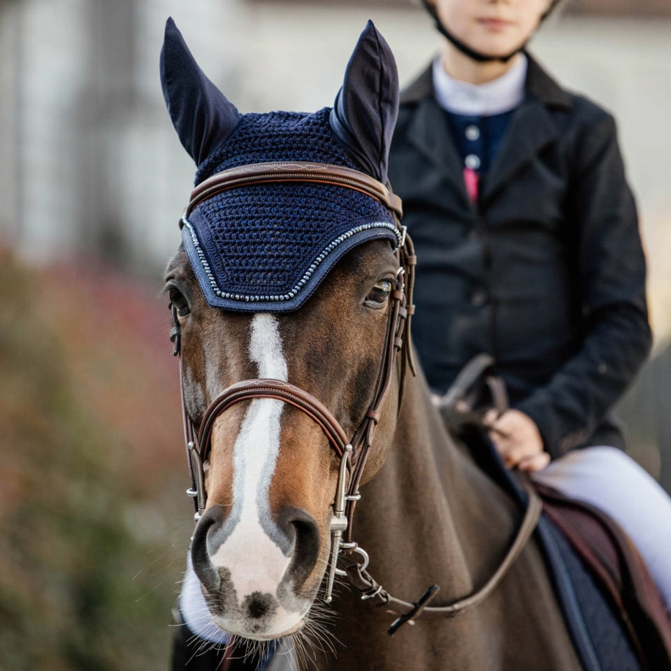Kentucky Horsewear Wellington Glitter Band Fly Veil - Dark Navy