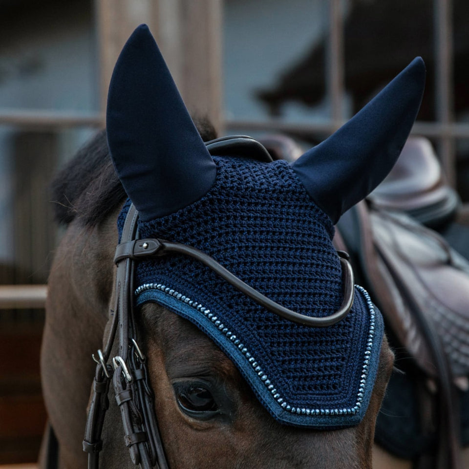 Kentucky Horsewear Wellington Glitter Band Fly Veil - Dark Navy
