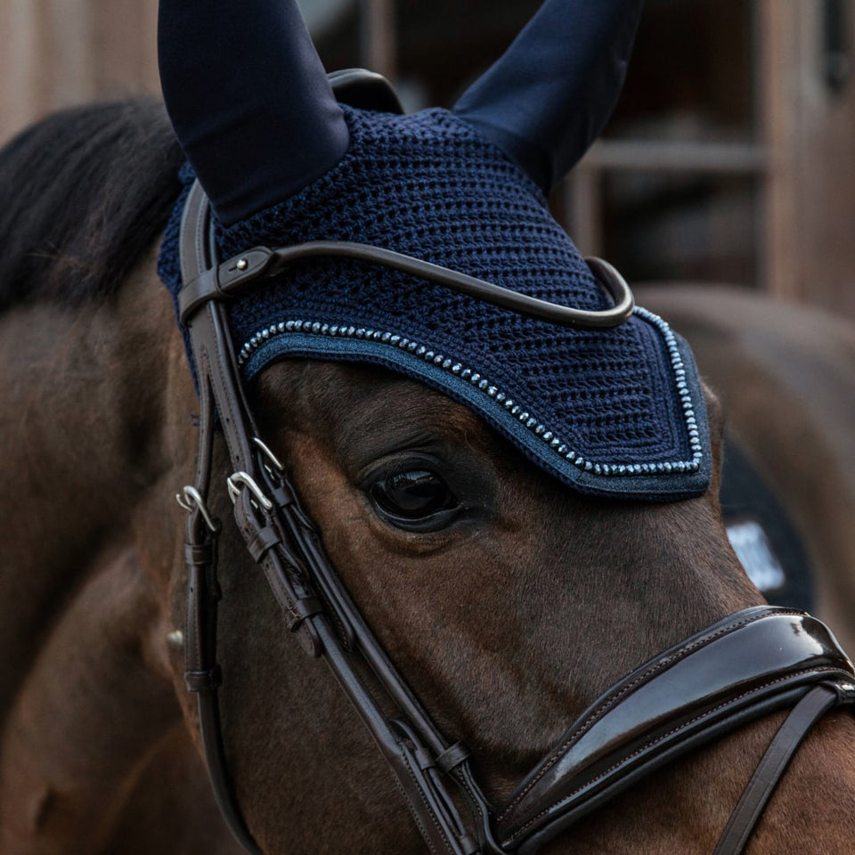 Kentucky Horsewear Wellington Glitter Band Fly Veil - Dark Navy