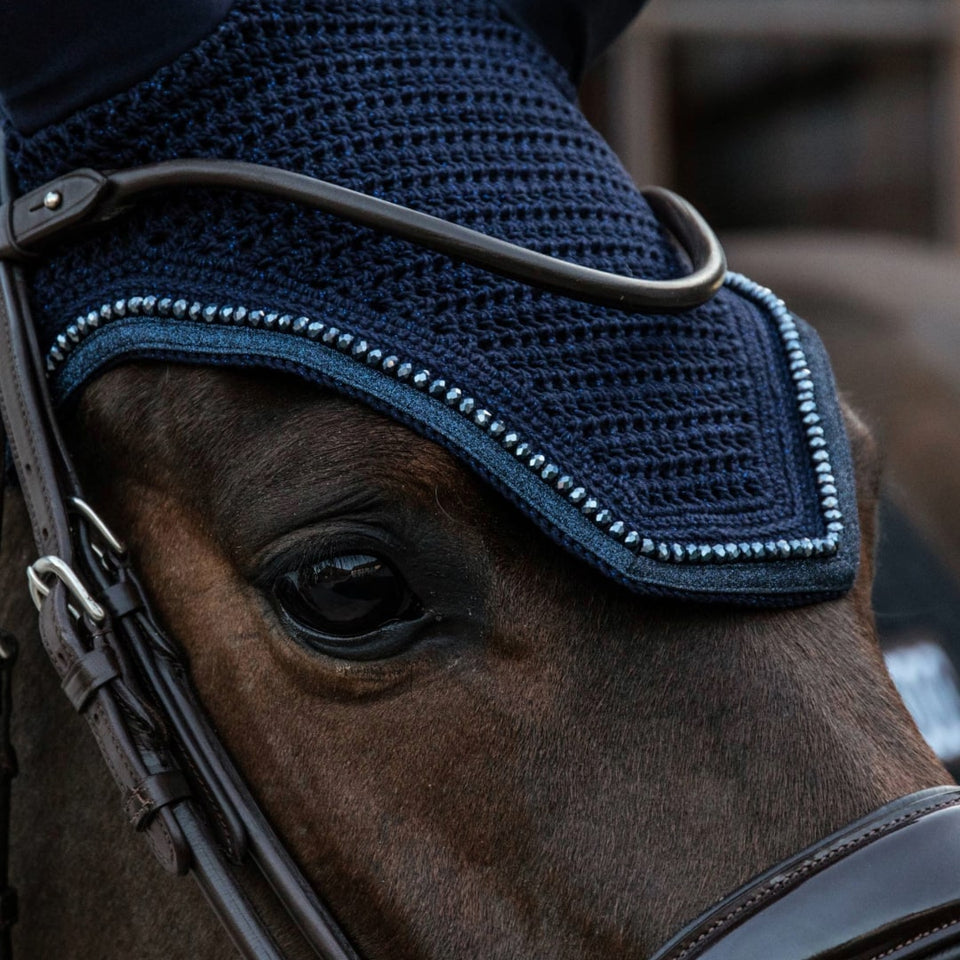 Kentucky Horsewear Wellington Glitter Band Fly Veil - Dark Navy