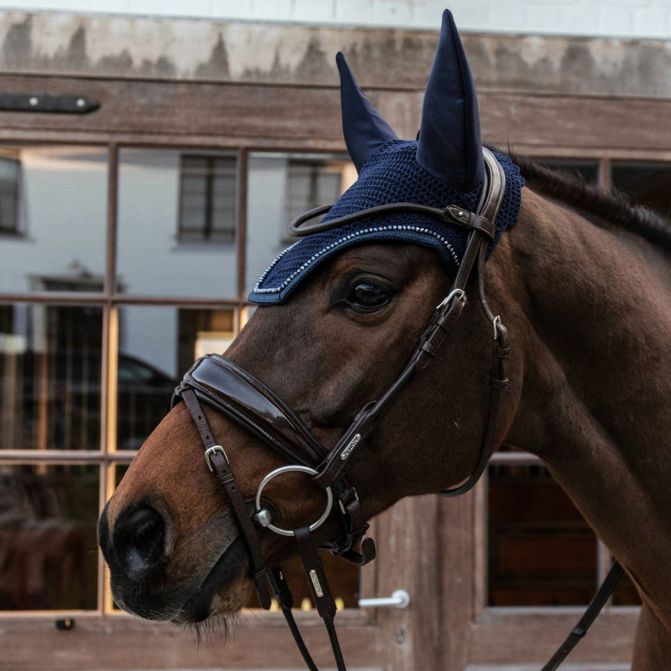 Kentucky Horsewear Wellington Glitter Band Fly Veil - Dark Navy