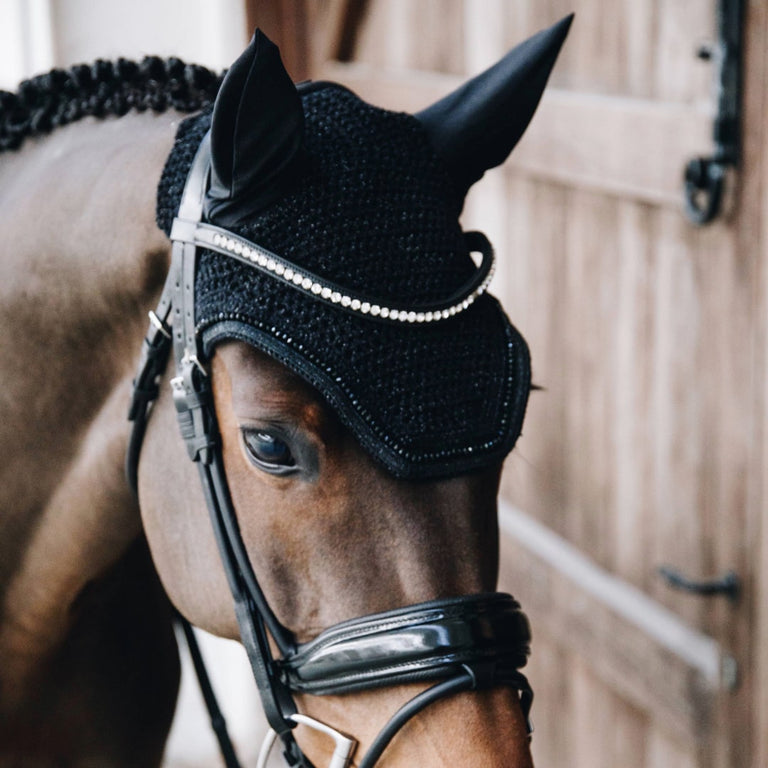 Kentucky Horsewear Wellington Glitter Band Fly Veil - Black