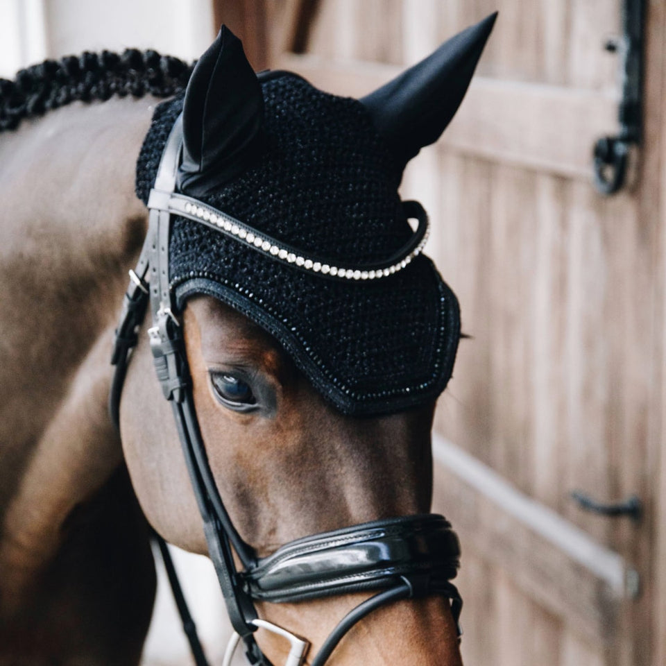 Kentucky Horsewear Wellington Glitter Band Fly Veil - Black