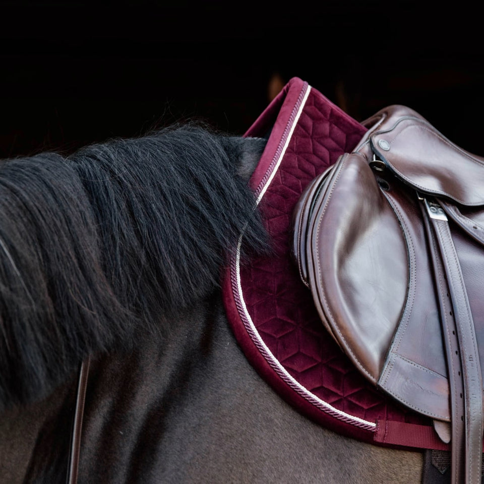 Kentucky Horsewear Velvet Jumping Saddle Cloth - Bordeaux