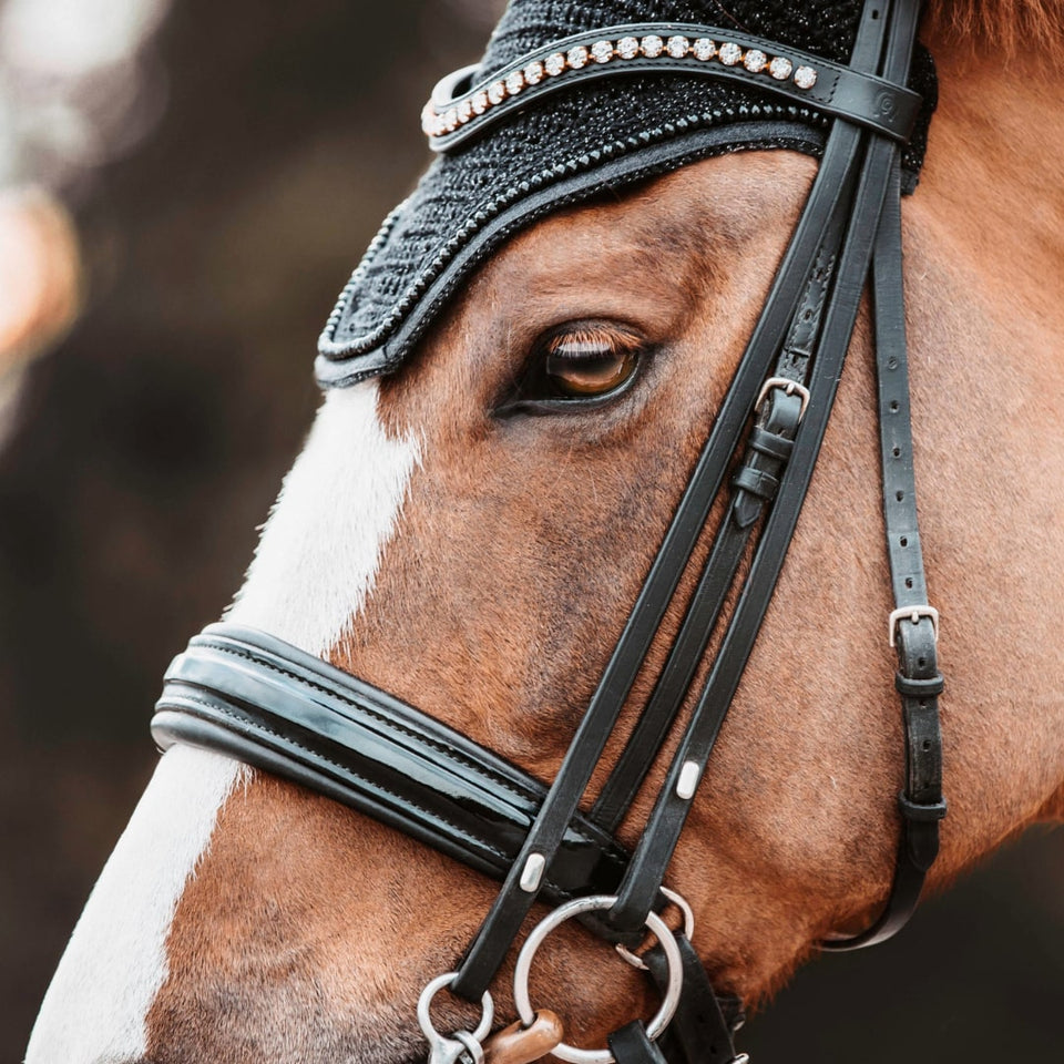 Kentucky Horsewear Wellington Glitter Band Fly Veil - Black