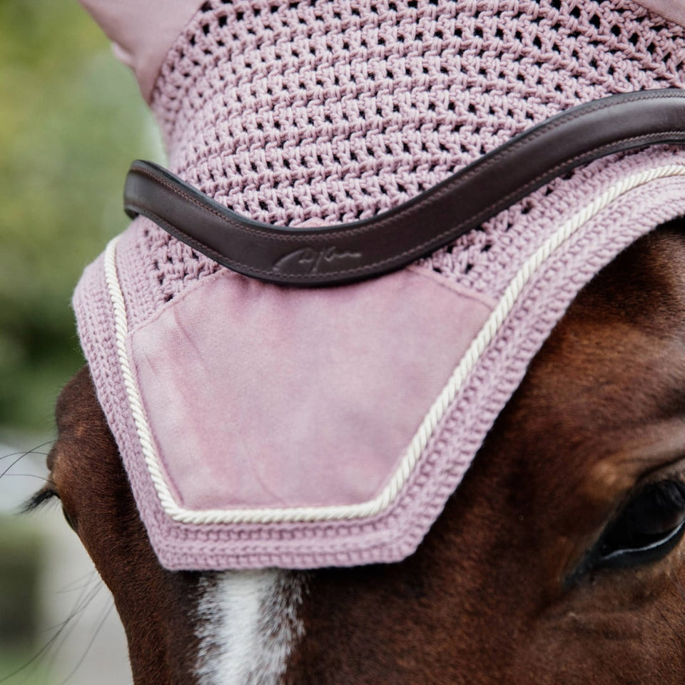 Kentucky Horsewear Wellington Velvet Fly Veil - Old Rose