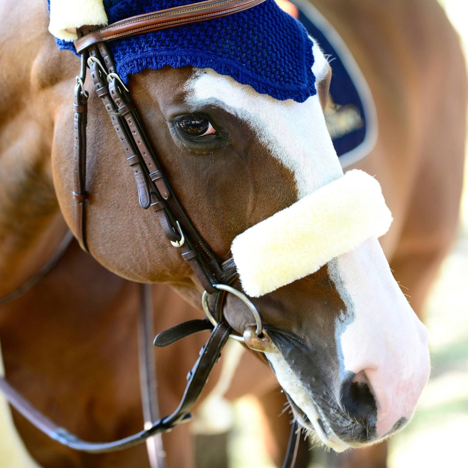 Kentucky Horsewear Sheepskin Noseband Cover - Natural