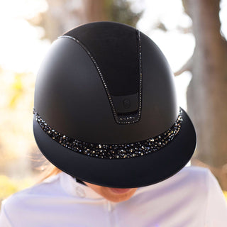 Samshield V2 Miss Shield Black Shadowmatt Hat with Glacier Crystal Band and 300 Crystals