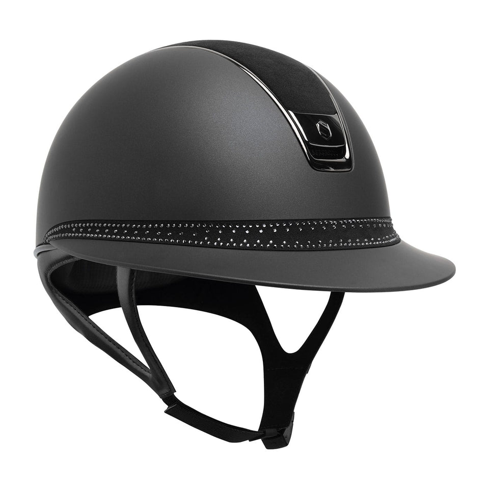 Samshield V2 Miss Shield Black Shadowmatt Hat with Tiara Crystal Band