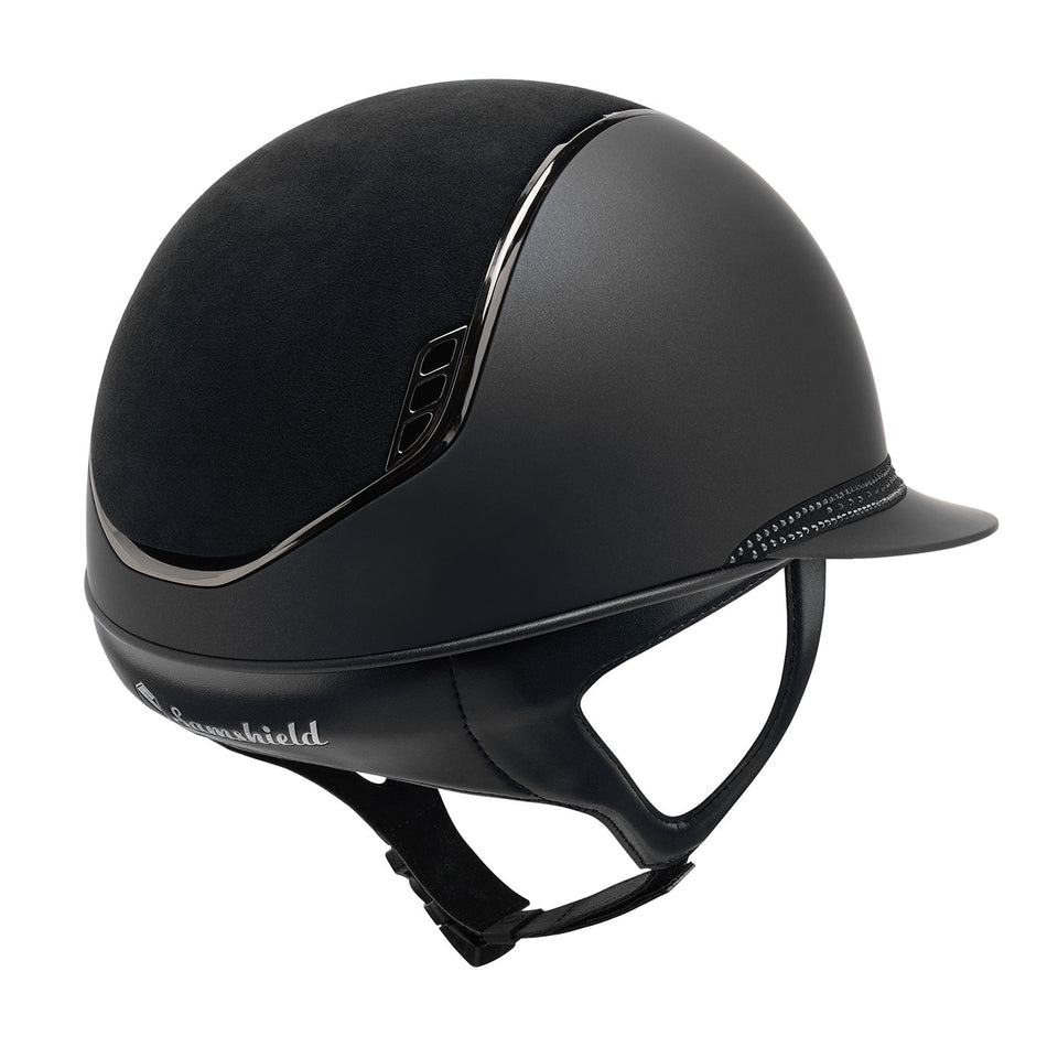 Samshield V2 Miss Shield Black Shadowmatt Hat with Tiara Crystal Band