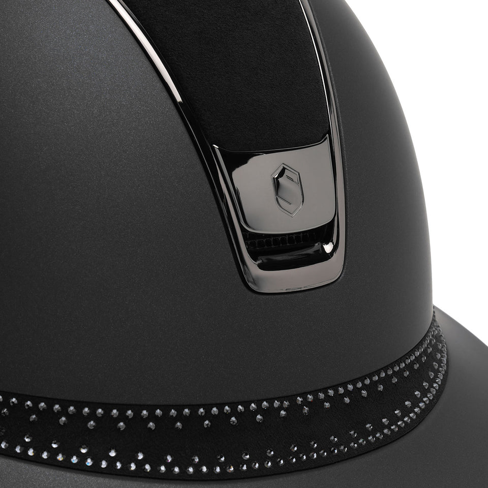 Samshield V2 Miss Shield Black Shadowmatt Hat with Tiara Crystal Band