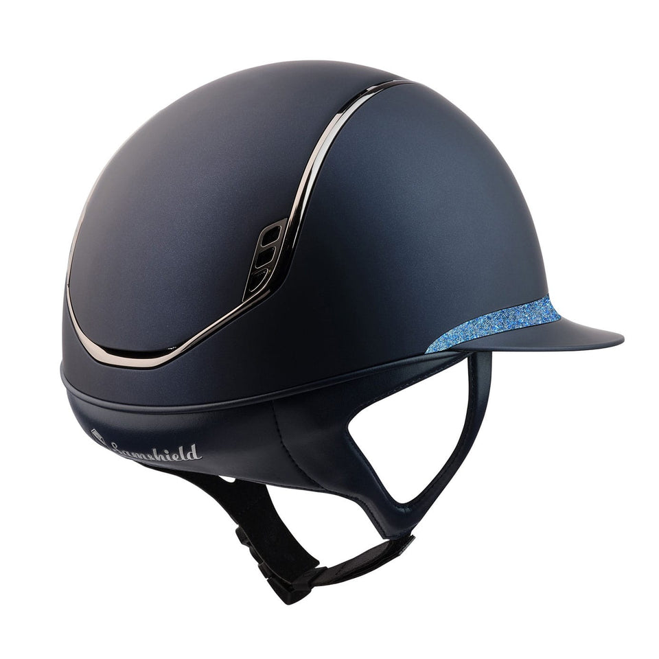 Samshield V2 Miss Shield Navy Shadowmatt with Blue Crystal Fabric Band and Blazon