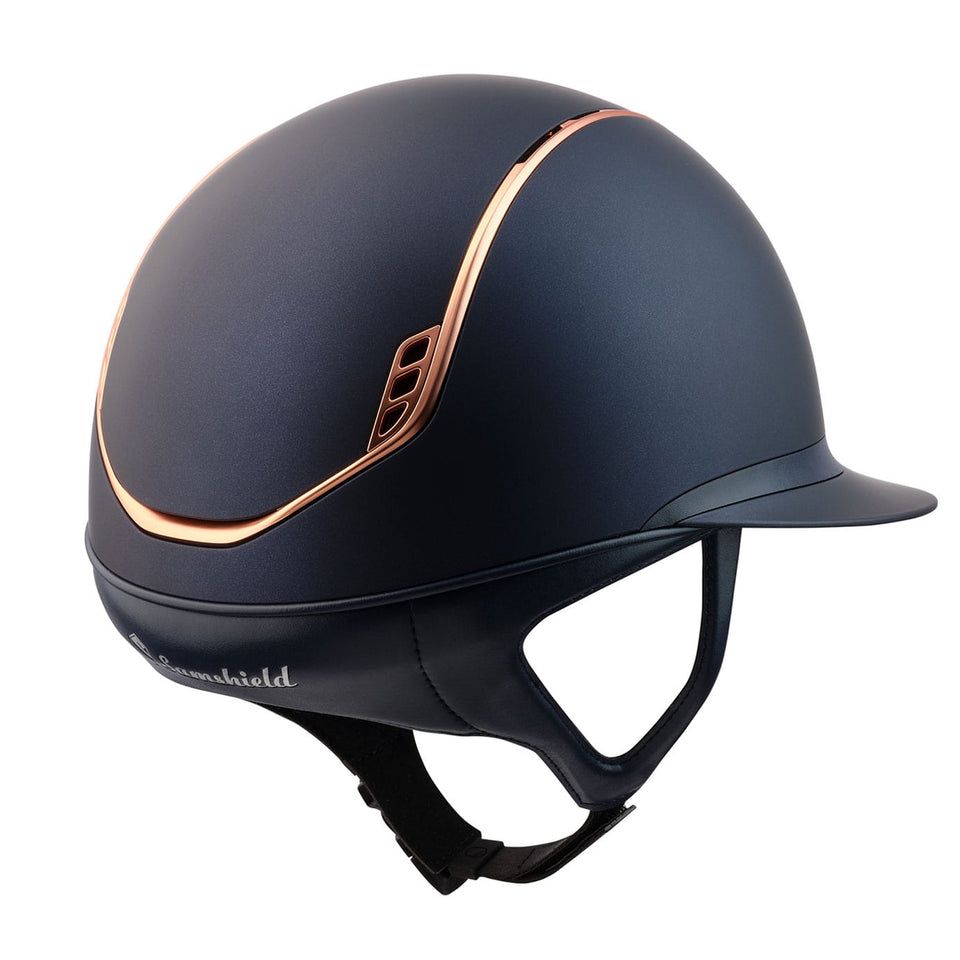Samshield V2 Miss Shield Navy Shadowmatt with Brushed Rose Gold Trim and Blazon