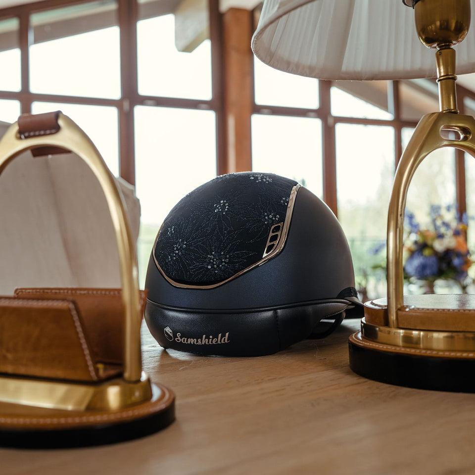 Samshield V2 Miss Shield Navy Shadowmatt with Spring Flower Top and Band