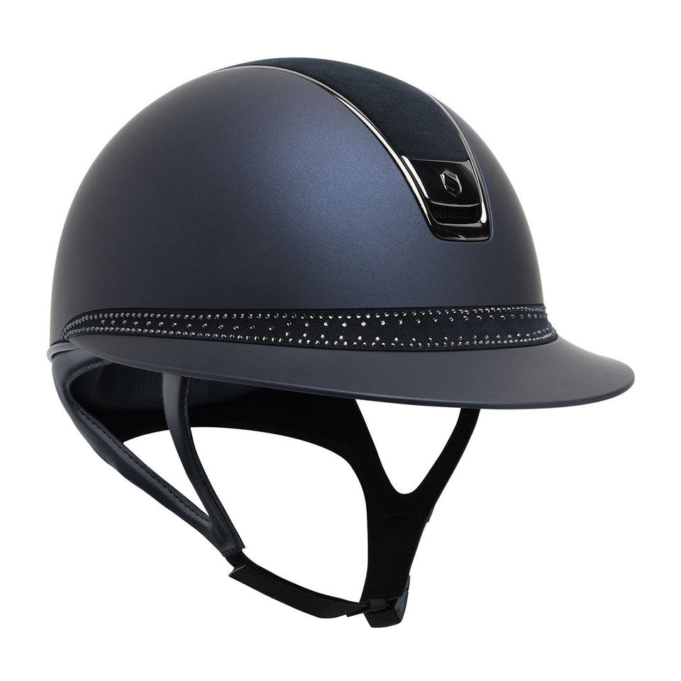 Samshield V2 Miss Shield Navy Shadowmatt Hat with Tiara Crystal Band