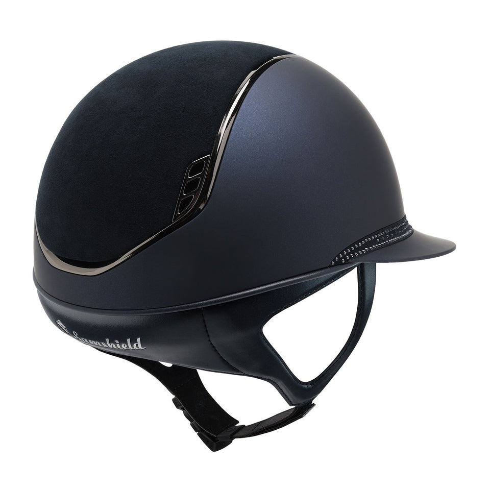 Samshield V2 Miss Shield Navy Shadowmatt Hat with Tiara Crystal Band