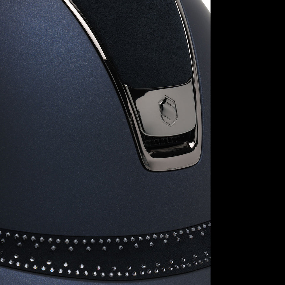 Samshield V2 Miss Shield Navy Shadowmatt Hat with Tiara Crystal Band