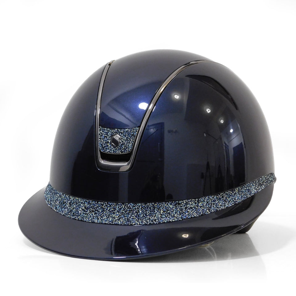 Samshield V2 Miss Shield Navy Shadowglossy with Ocean Depth Crystal Fabric Band and Blazon