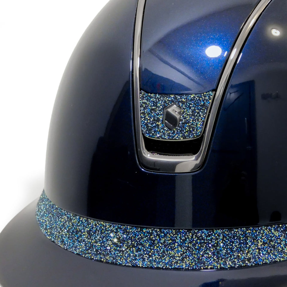 Samshield V2 Miss Shield Navy Shadowglossy with Ocean Depth Crystal Fabric Band and Blazon