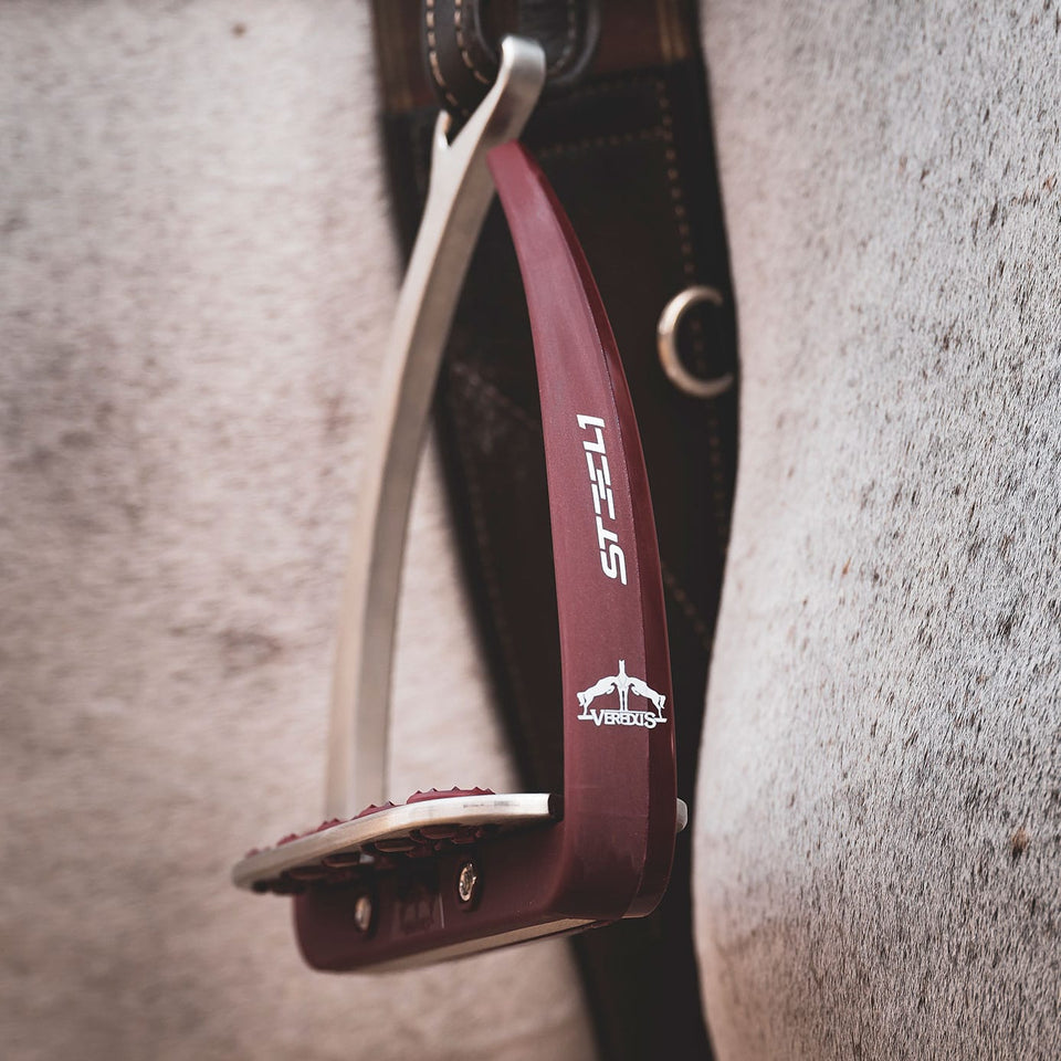 Veredus Vita Steel1 Safety Stirrups - Bordeaux/Silver